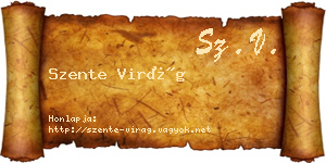 Szente Virág névjegykártya